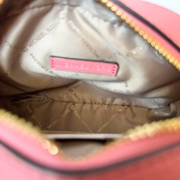 Michael Kors Jet Set Glam Small MINI Oval Camera Crossbody Bag MK Tea Rose - Picture 11 of 13